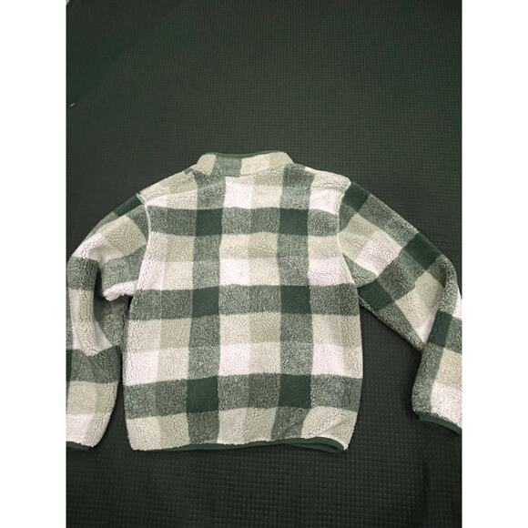 Nike Sherpa Men's Winterized Half-Zip green white plaid pattern pull over unisex - Picture 3 of 13